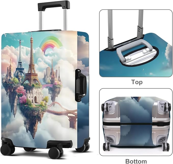 Iron tower Luggage Cover Washable Suitcase Protector Anti-Scratch, Stretchable - Image 2