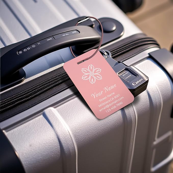 Personalized Luggage Tags, Custom Luggage Tags 4 Pack TSA Approved Double Sided - Image 2