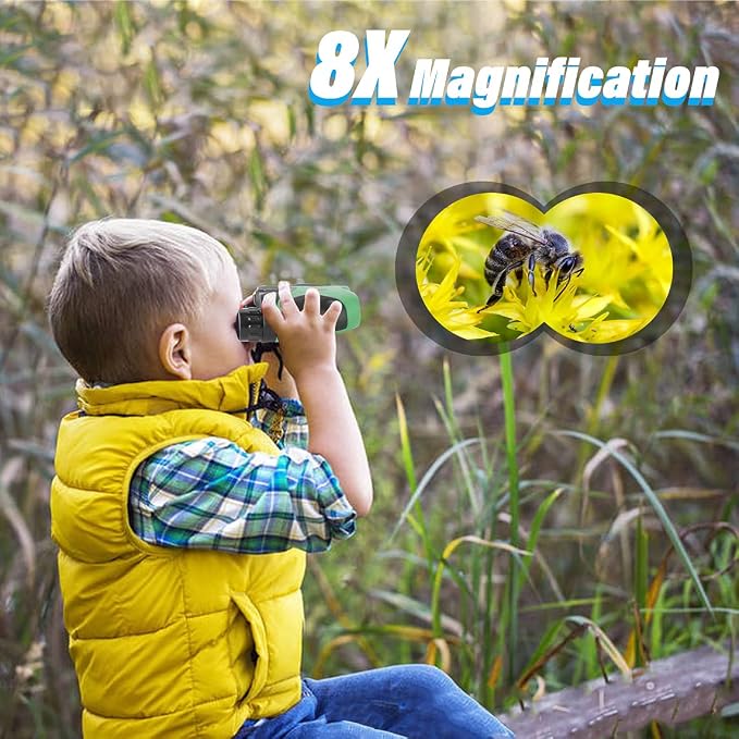 Easter Gifts for 3-12 Years Old Boys, VNVDFLM Compact 8x21 Shock Proof Green - Image 2