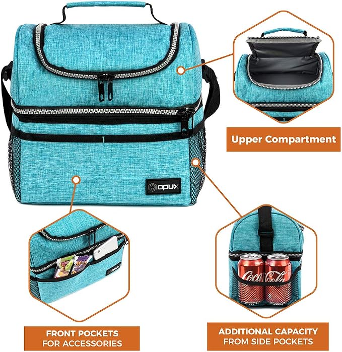 OPUX Lunch Box For Men Women, Insulated Large Lunch Bag Adult Work, Double - Image 6