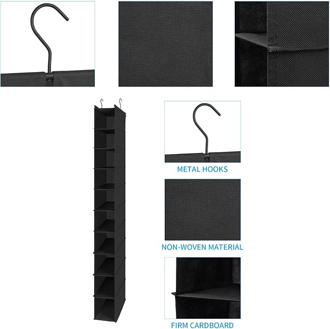 MAX Houser 10-Shelf Hanging Shoe Shelf Organizer, Hanging Shoe Storage - Image 4