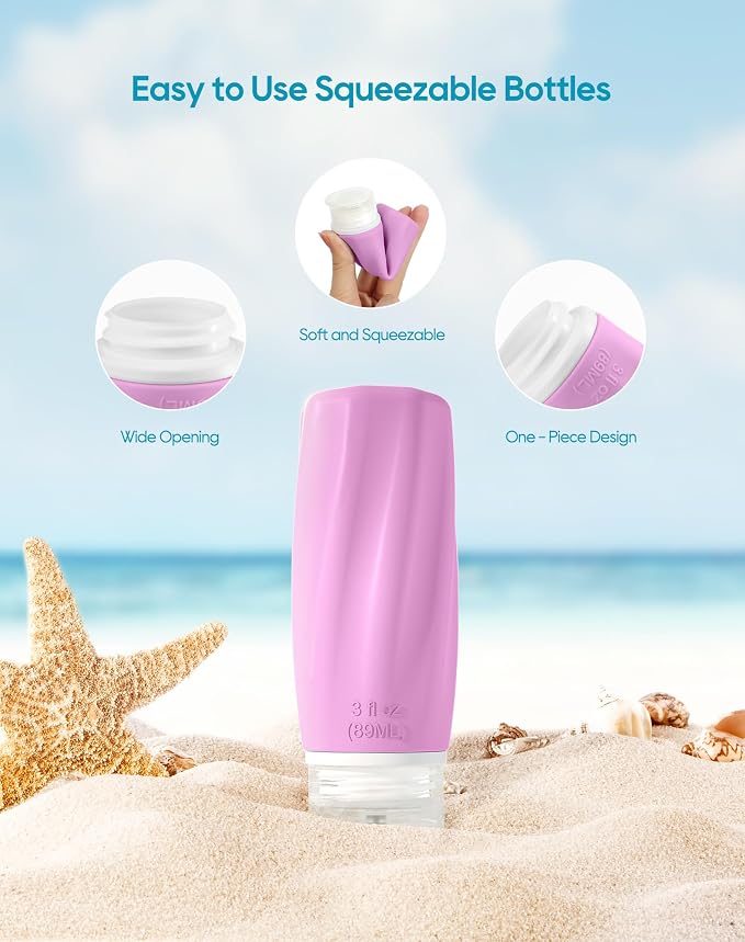 Morfone Travel Bottles for Toiletries, 3oz Tsa Approved Travel Size Containers - Image 2