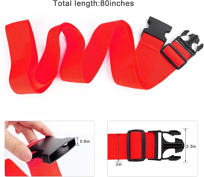 4Pcs Luggage Straps for Suitcase Travel Accessories TSA Approved, 80In Long - Image 3