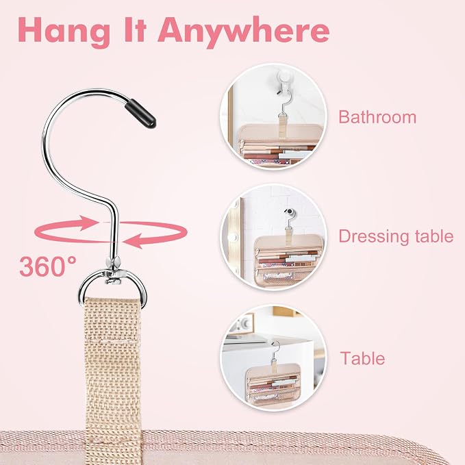 Wedama Toiletry Bag for Women, Large Cosmetic Travel Bag, Hanging Toiletry Bag - Image 4