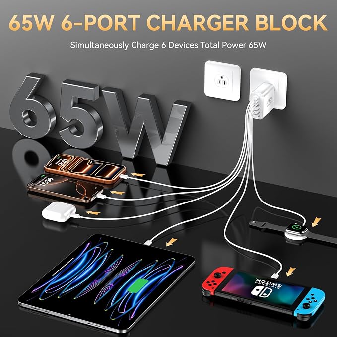 USB C Fast Charger Block, iPhone Charger Fast Charging Blocks 65W Multi Port - Image 2
