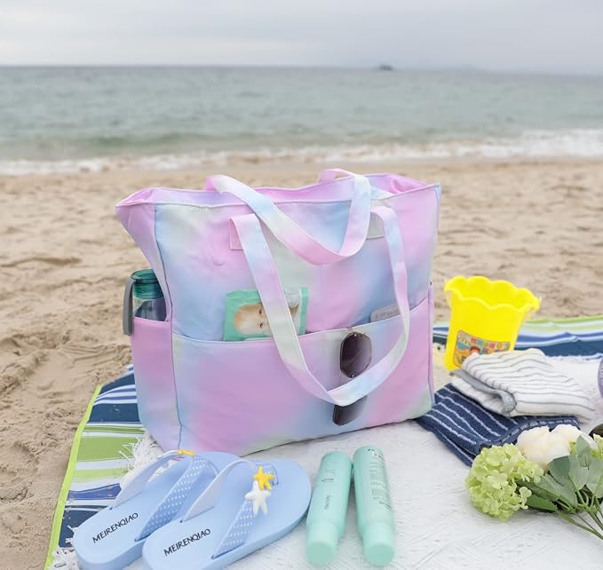 Beach Pool Bags Tote for Women Ladies Large Gym Tote Carry On Bag - Image 9