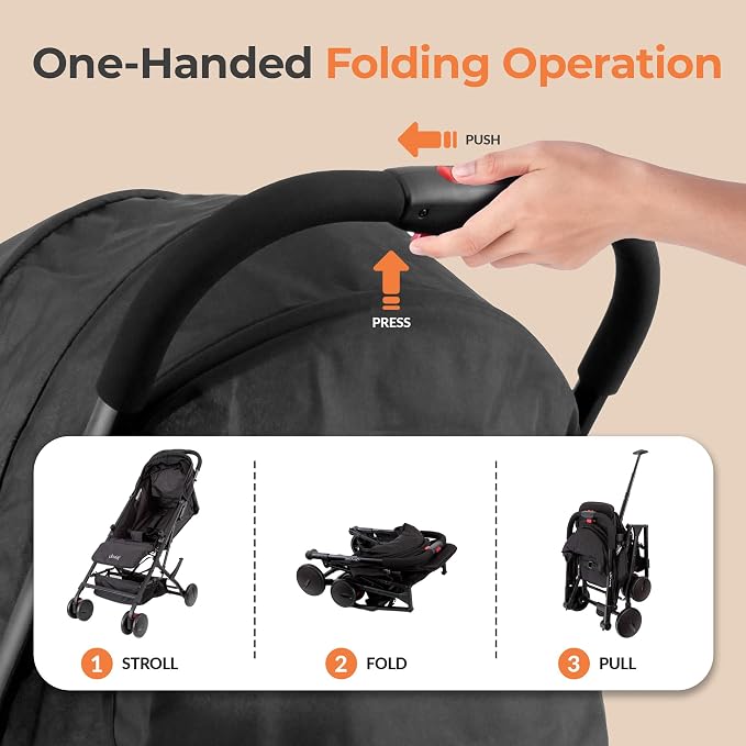 Jovial Lightweight Baby Stroller, Folding Travel Stroller - Image 6