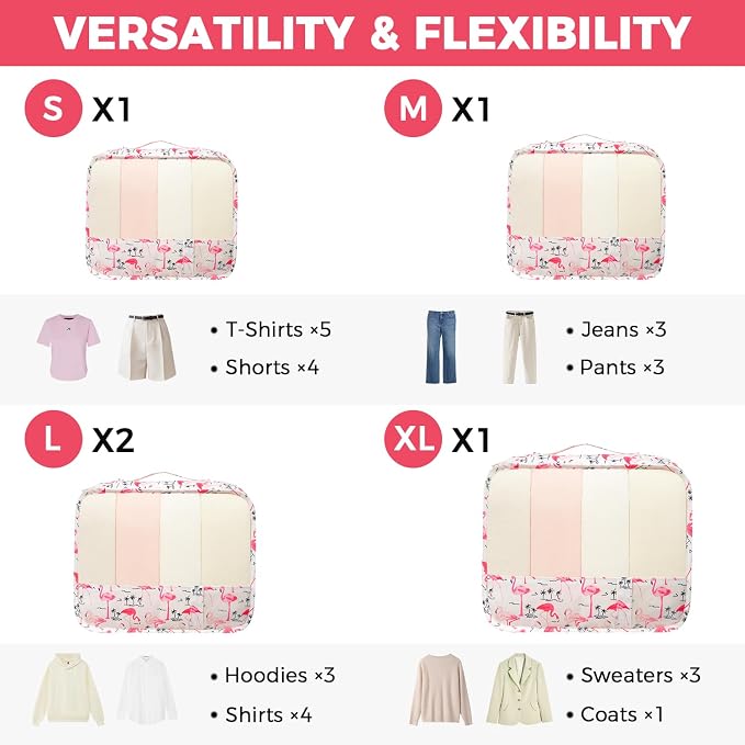 BAGAIL 9 Set Packing Cubes Luggage Packing Organizers - Image 2