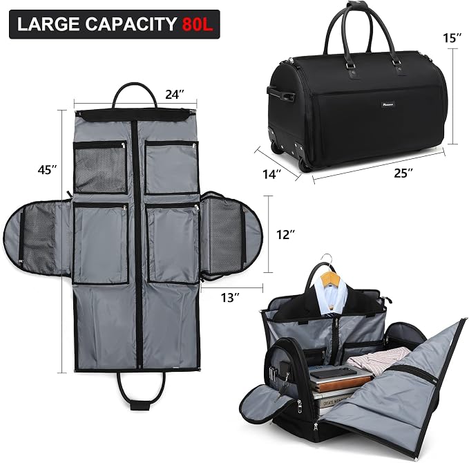 Modoker Rolling Garment Bags, Large Garment Duffle Bag - Image 2