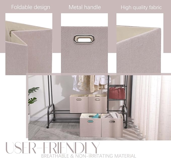 Cube Storage Bins 13×13 Linen Foldable Box - Image 2