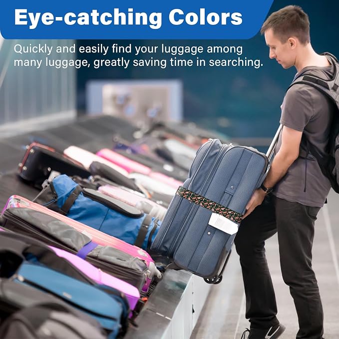 2 Pack Luggage Straps for Suitcases, Adjustable Travel Belt - Image 5