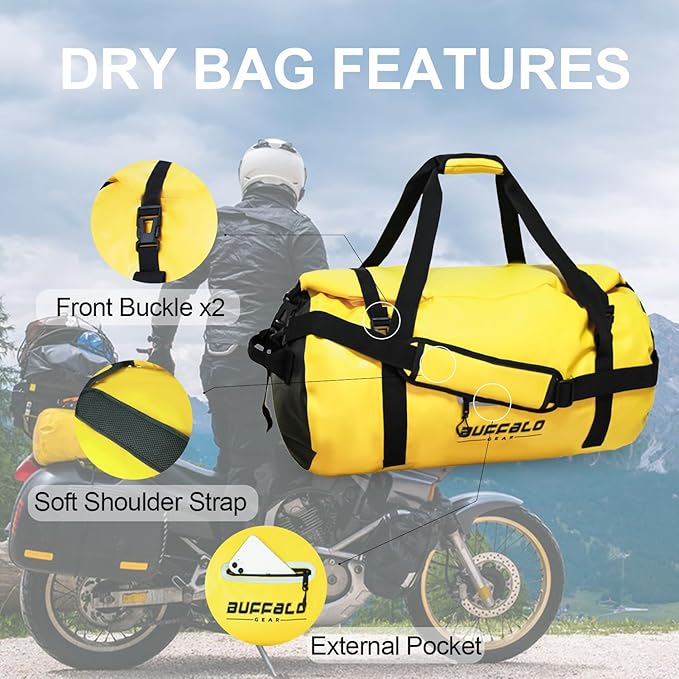 Buffalo Gear Waterproof Duffle Bag 40L 60L 80L Roll-top Dry Bag Heavy Duty - Image 4