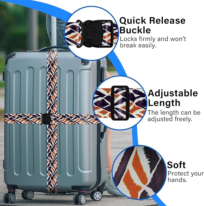 2 Pack Luggage Straps for Suitcases, Adjustable Travel Belt - Image 4