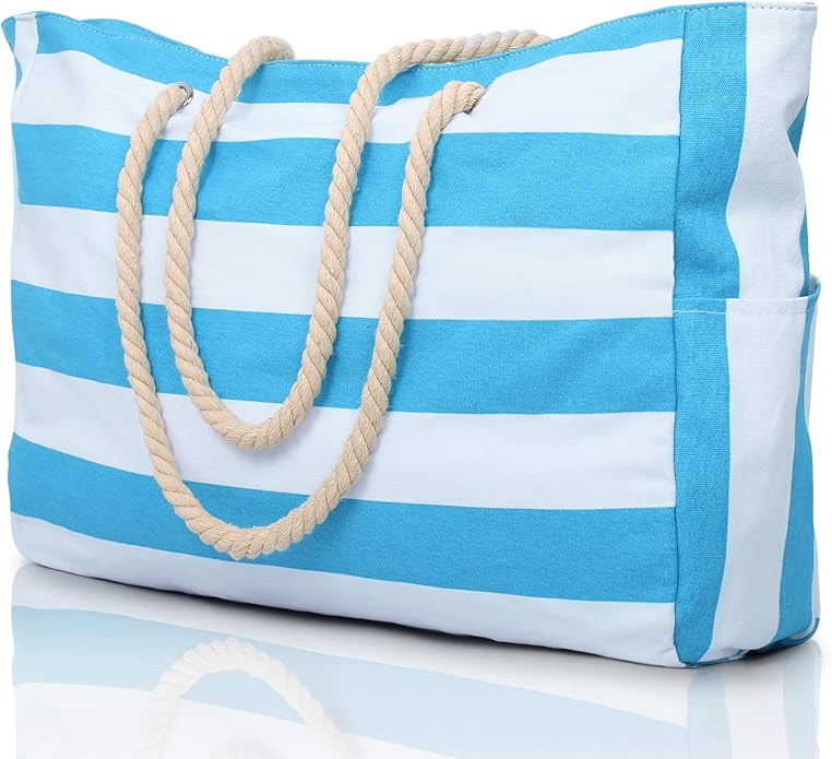 Becokan Beach Bags for Women Large Waterproof Beach Tote Bag Zipper Beach Bags by BecokanBeachBagSpecialist
