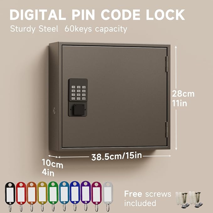 WeHere Smart Key Lock Box, Wall Mounted Key Cabinet - Image 2
