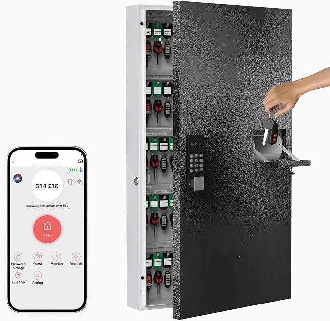 WeHere 104 Keys Lock Box Wall Mount by WeHereSmartBoxLock