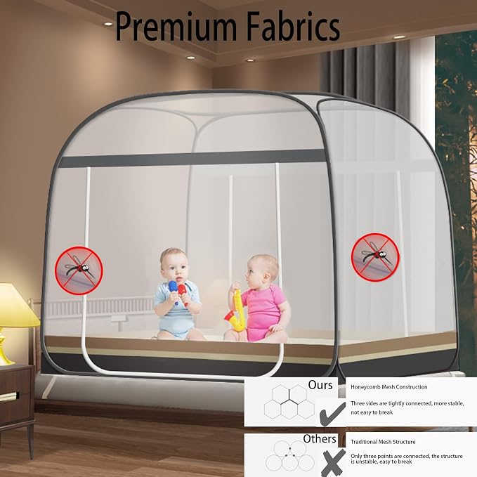 CMINGJ Mosquito Net for Bed, Portable pop up Mosquito Netting - Image 3