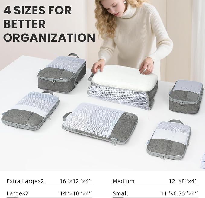 8 Set/6 Set/4 Set Compression Packing Cubes - Image 4