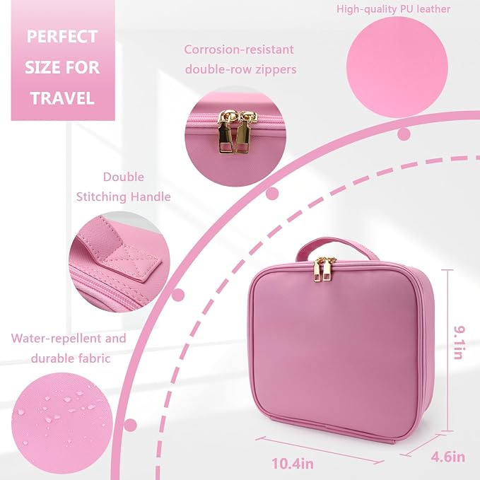 Travel Makeup Bag for Makeup Artists Large Makeup Case, - Image 3