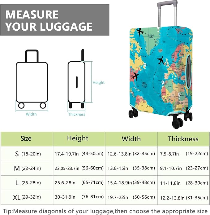 Travel Luggage Cover Suitcase Protector Fits 18-32 Inch Wheel Covers - Image 6
