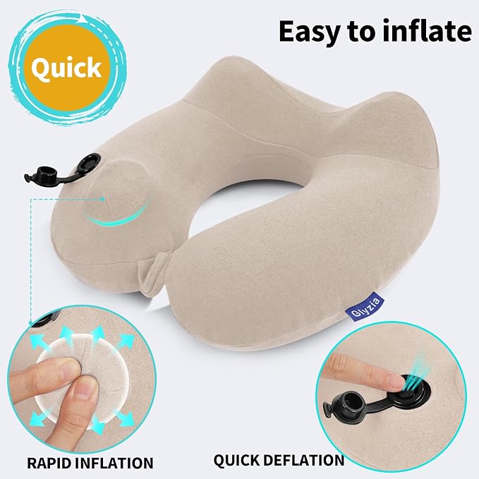 2 Pack Inflatable Travel Neck Pillows - Image 4