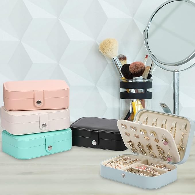 Travel Jewelry Box, PU leather Small Jewelry Organizer - Image 5