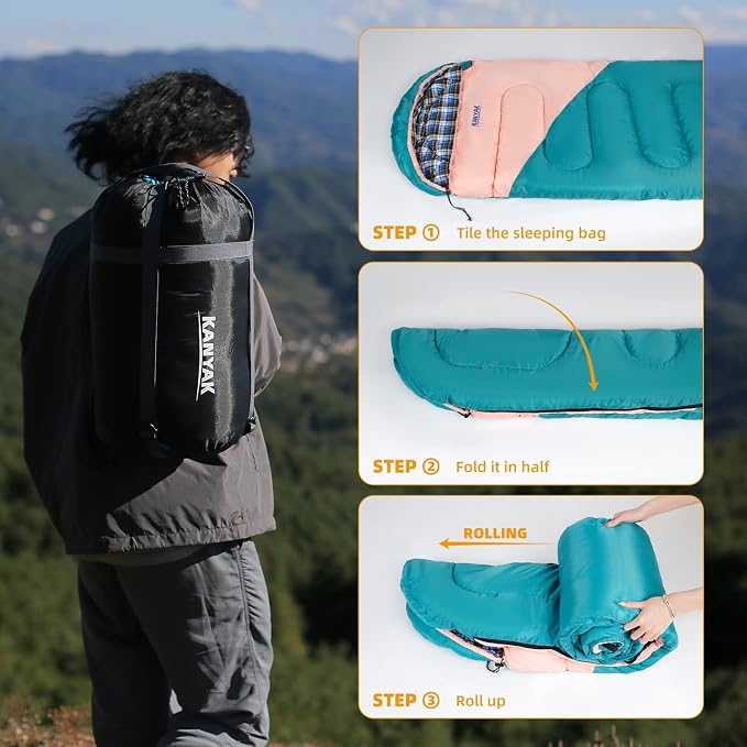 Camping Sleeping Bag, 32℉ Sleeping Bags - Image 5