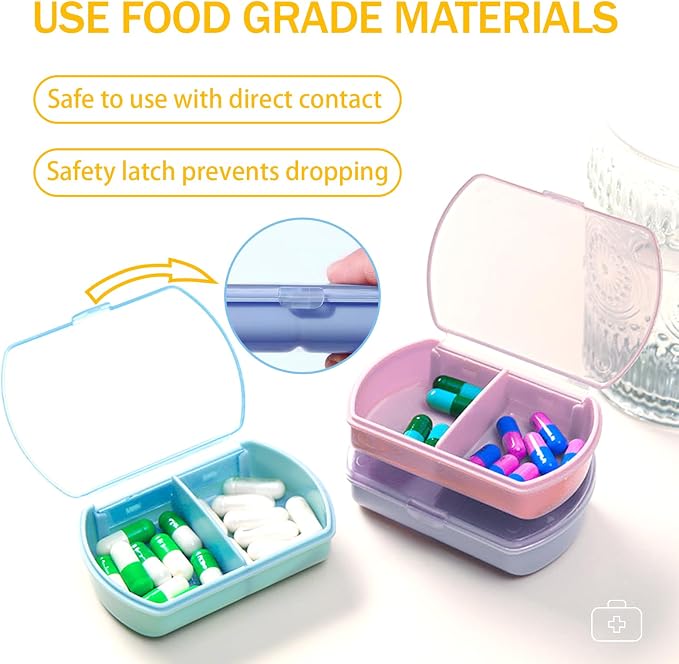 4PCS Small Pill Case Travel Pill Box Cute Pill Organizer - Image 8