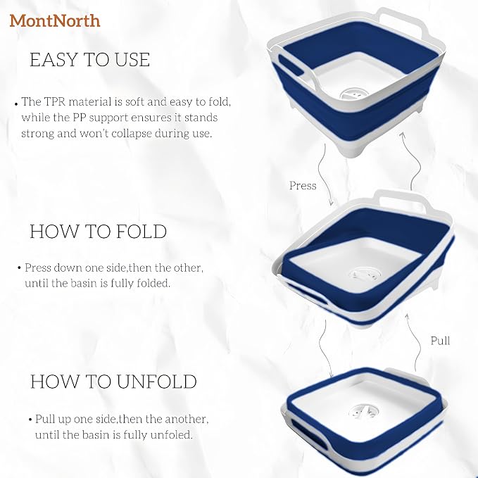 Collapsible Wash Basin 9L, Foldable Dish Tub - Image 3