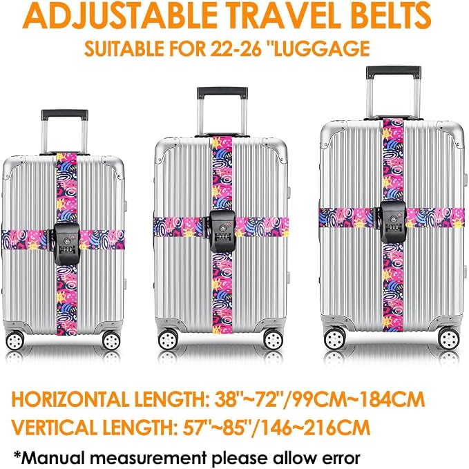 Adjustable Travel Luggage Strap Suitcase Belt Travel Bag Accessories 1.96 in W - Image 2