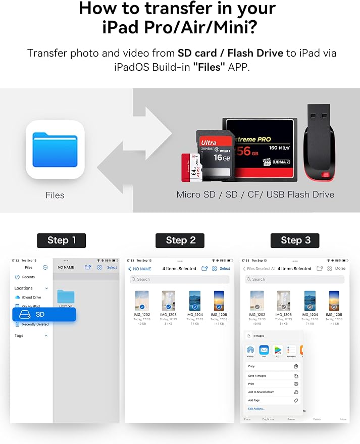USB C to SD CF Card Reader, SD Card Adapter - Image 7