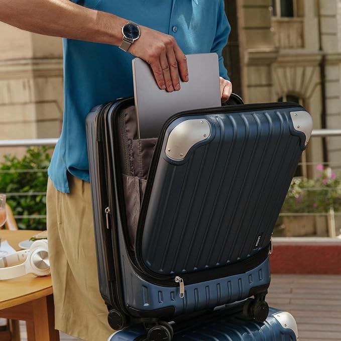 LEVEL8 Grace Carry on Luggage Airline Approved, 20 Inch Expandable Hard Sided - Image 2