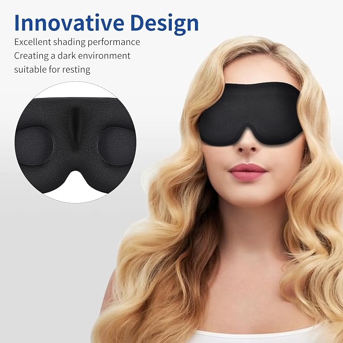 Sleep Eye Mask, 3D Eyes Mask for Sleeping, Contoured Cup Night Blindfold Eye - Image 3