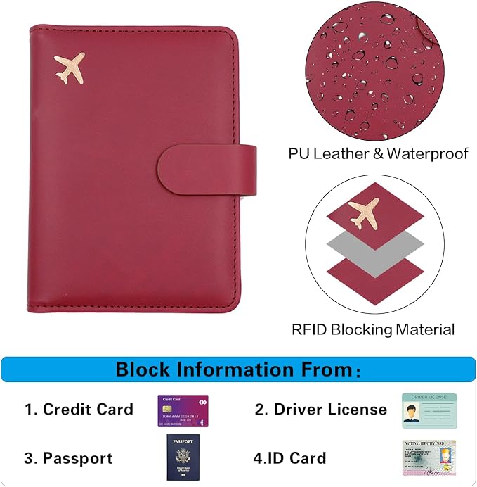 Melsbrinna Premium Leather Passport Holder Covers Case, Waterproof Rfid - Image 3