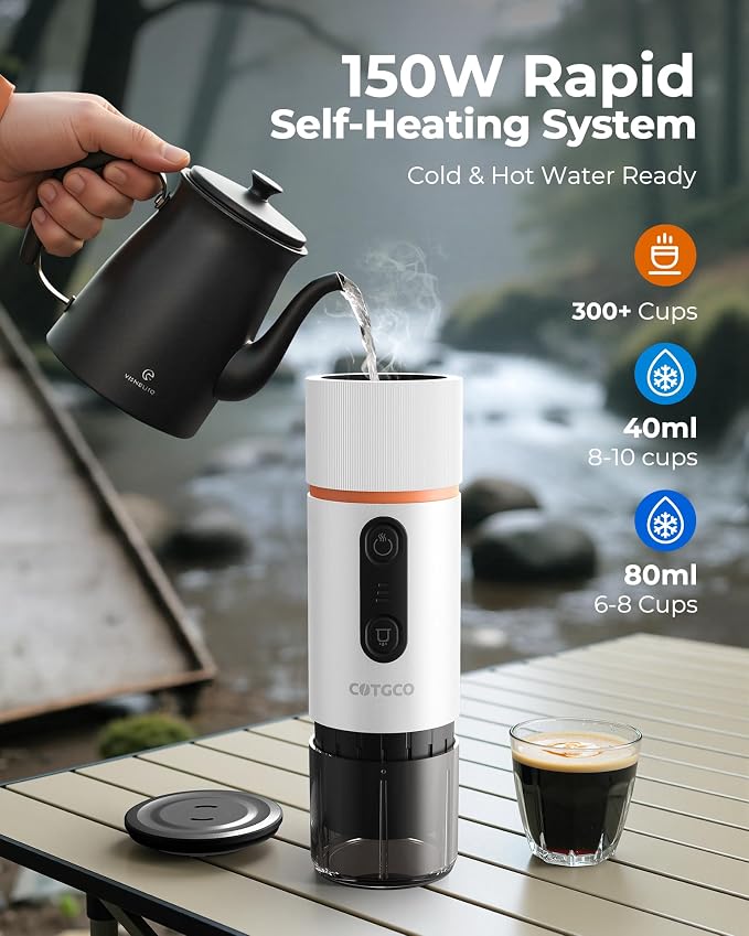 Portable Espresso Maker 20 Bar Self‑Heating & Auto-off | 13500 mAh Battery - Image 3