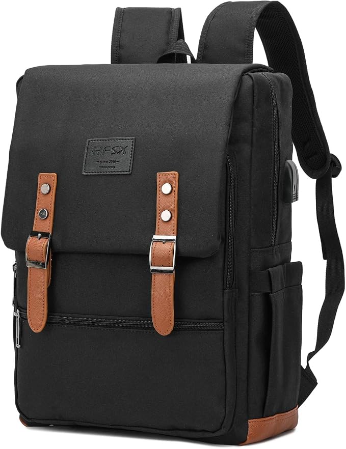HFSX Vintage Backpack Laptop Backpack Men Women Business Travel Computer by HFSX