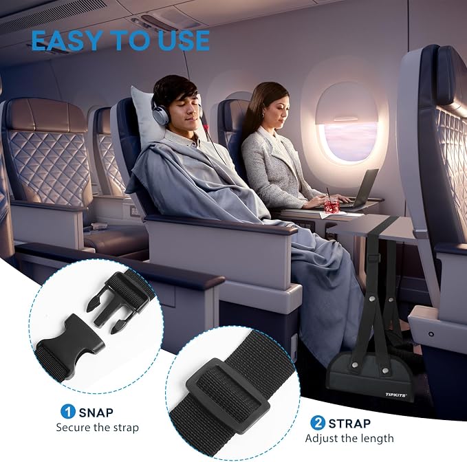 Airplane Footrest Made with Premium Memory Foam, Portable Foot Hammock with - Image 6