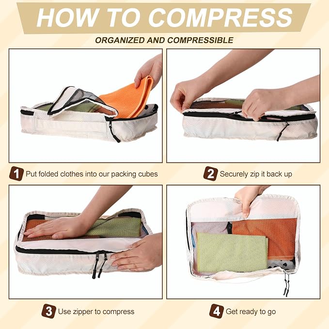 5 Pcs Packing Cubes for Suitcase Large Travel Cubes Carry on Luggage Organizer - Image 4