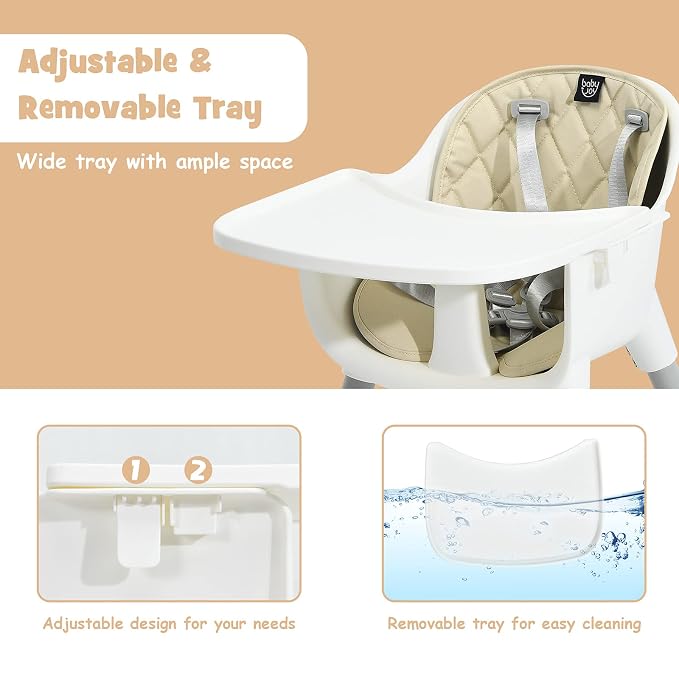 BABY JOY High Chair, 5 in 1 Convertible Highchair - Image 5