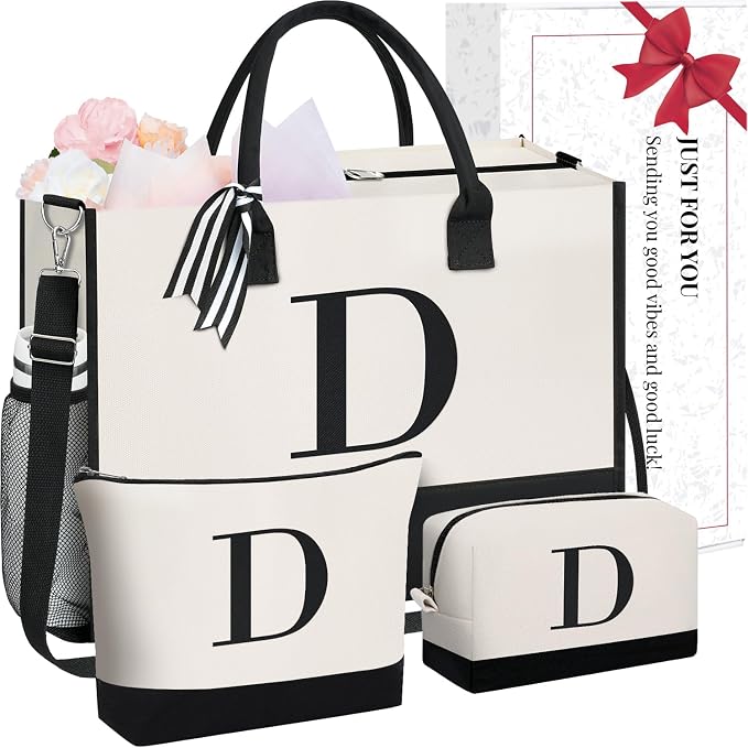 BAGAIL Initial Tote Bag, Personalized Birthday Gifts by BAGAIL