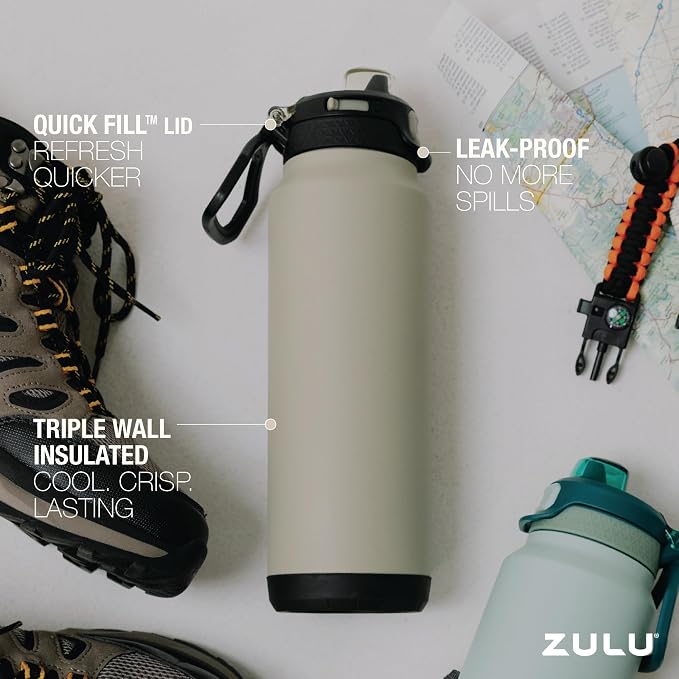 ZULU Powerfill Pro 24oz Stainless Steel Water Bottle - Image 3