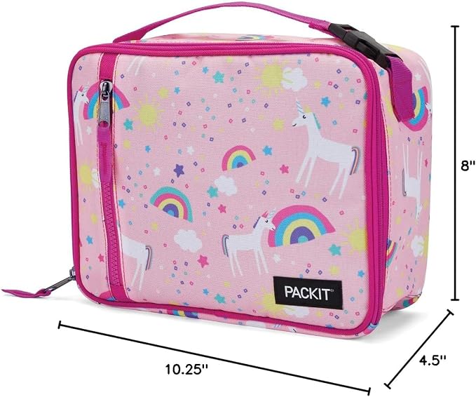 PackIt Freezable Classic Lunch Box, Unicorn Sky Pink, Built - Image 8