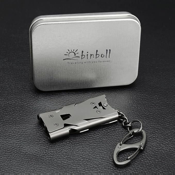 Whistle Emergency Whistles Keychain Rape Whistle Stainless Steel High Decibel - Image 5