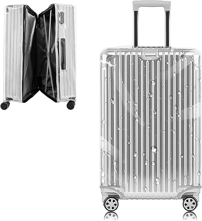 Yotako Upgraded Zippered Clear PVC Suitcase Cover, 26 Inch Luggage Covers by YOTAKO