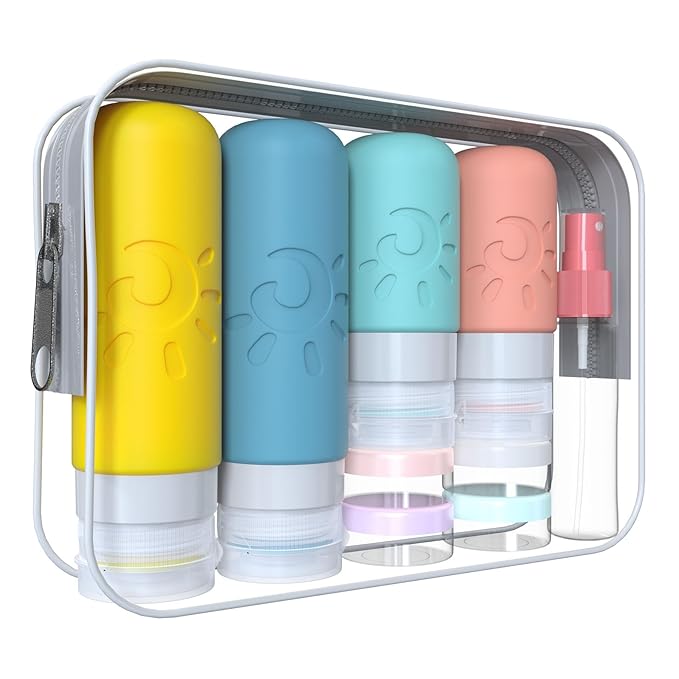18 Pack travel Bottles for Toiletries, TSA Approved Silicone Travel Containers by ZAFIT