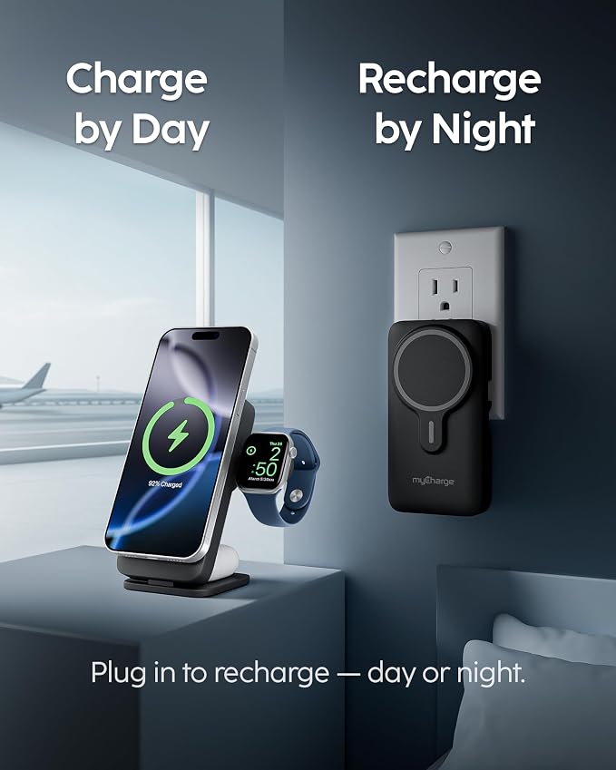 myCharge EcoHub 3 in 1 Apple Charging Station & Magsafe Battery Pack | Wireless - Image 5