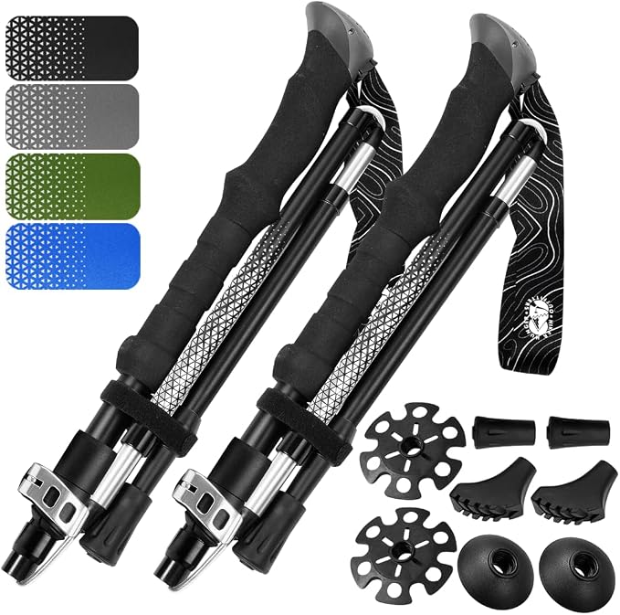 Premium Foldable Hiking Poles by USA Brand by HikerHungerOutfitters