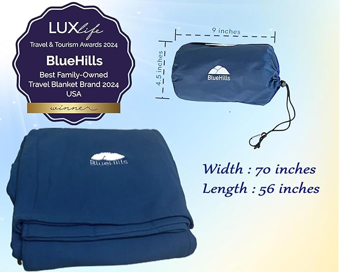 BlueHills Ultra Compact Travel Blanket Pillow in Portable Bag Case - Image 3