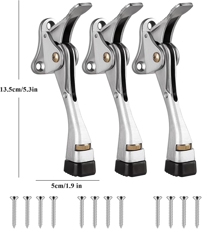 GroTheory 3 Pack Door Stoppers, 4 inch Kickdown Door Stops, Heavy Duty Door - Image 6