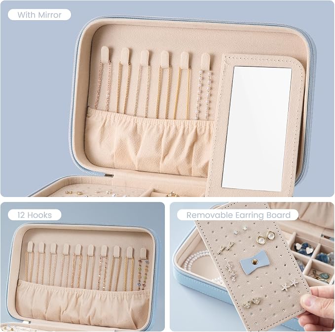 Lolalet Travel Jewelry Case for Women, Travel Jewelry Organizer Box - Image 5